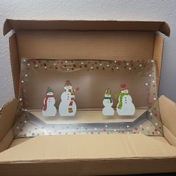 The Pampered Chef Christmas Snowman Dots Divided Platter In Box NIB