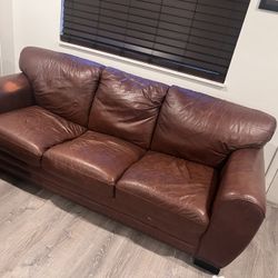 Ponderosa Living Room Set - Leather Couch