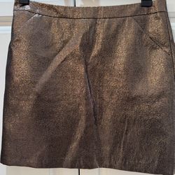 Mark & Spencer's collection brown metallic mini skirt 8