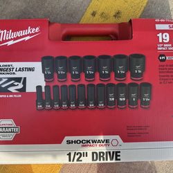 *NEW* Milwaukee SHOCKWAVE 1/2 in. Drive Impact Socket Set (19-Piece)