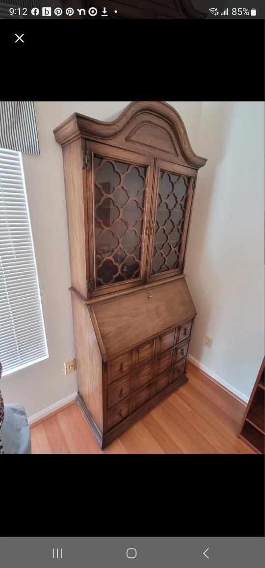 Vintage Secretary Desk Hutch