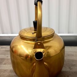 Vintage Gold Tone Sewdish Tea Kettle 