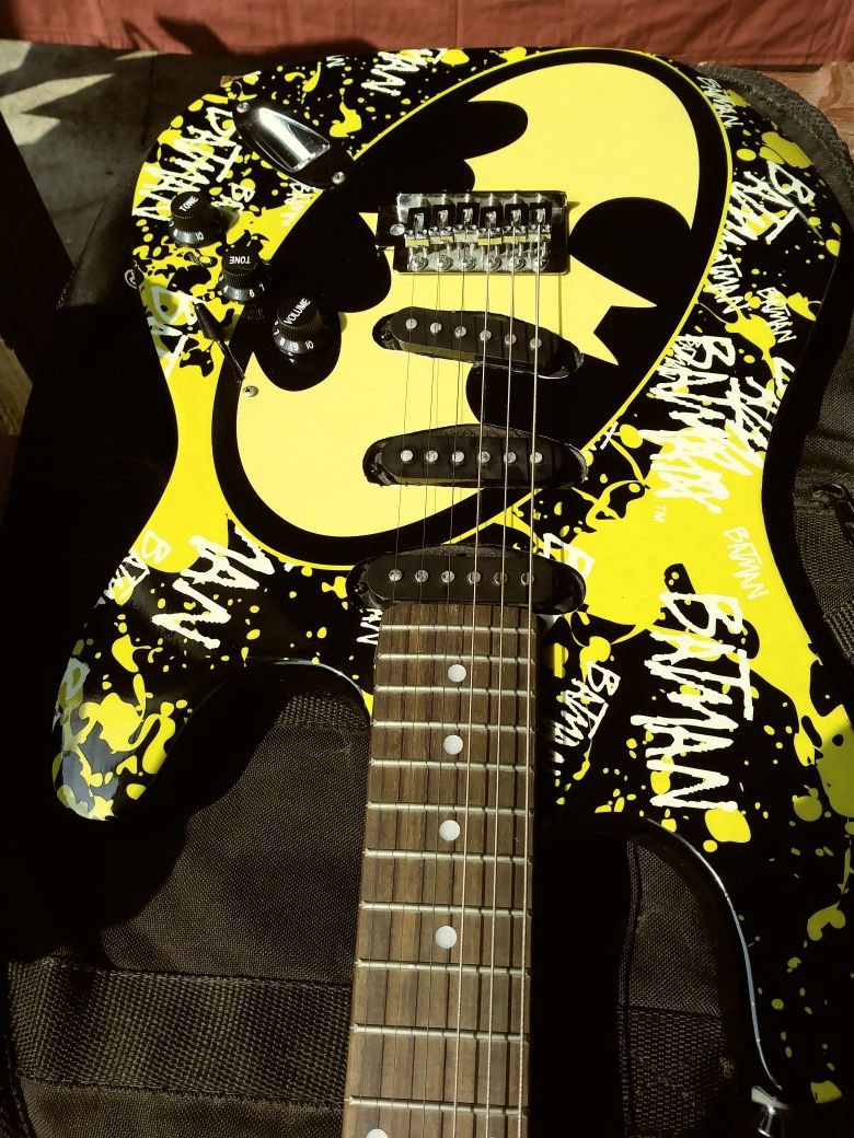 Six Flags electric batman guitar!!