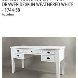 Artisan Craft Weathered White 5-drawer Desk by Jofran