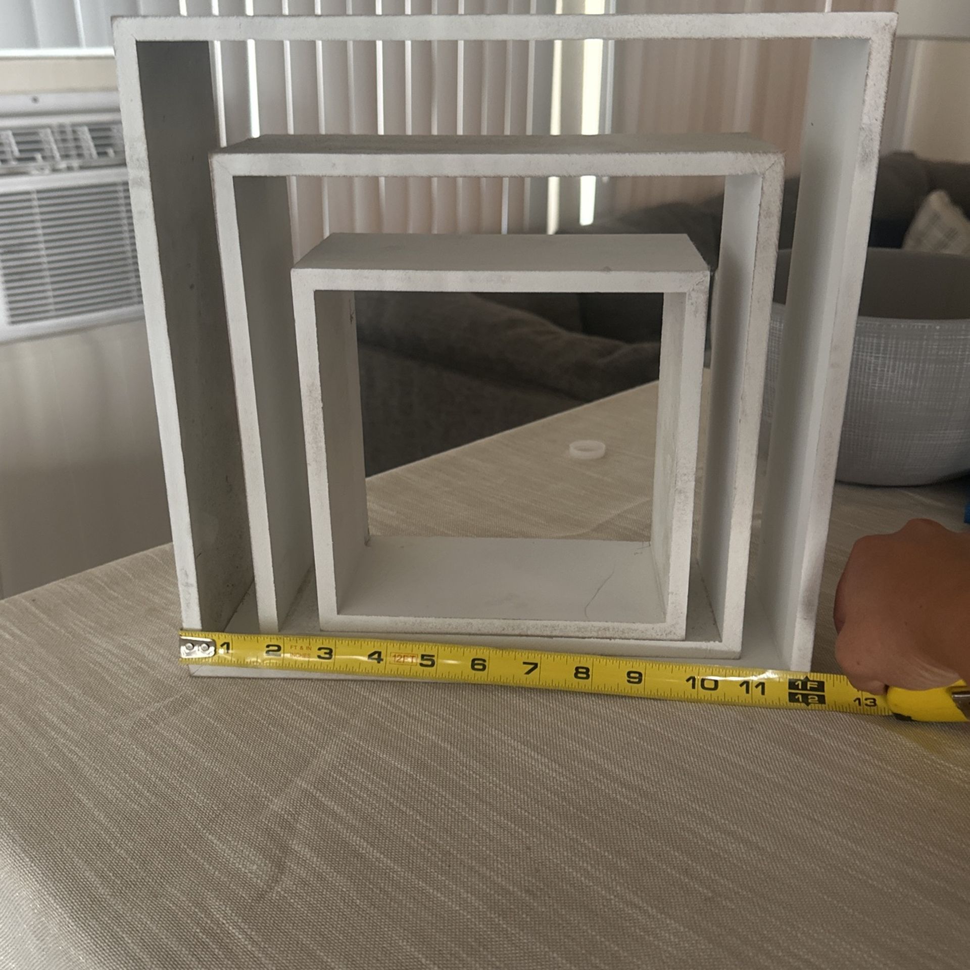 White Boxed Wall Shelves 