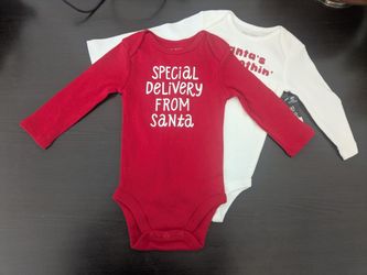 New Tags Two Onesies Christmas Grandma Santa Holiday 