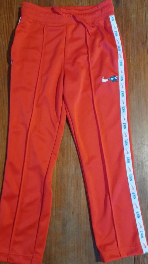 Women's Size Small Nike Red Sweat Pants Flower Design Running