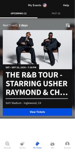 Usher R&B Tour Ticket – SoFi Stadium