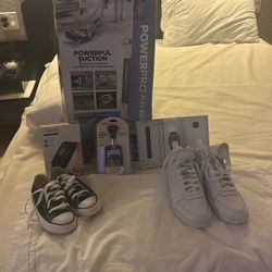 Christmas Package!!! Shark Vacuum ,automatic Numbering Stamp,Active 4 I Touch Wearables,google Style Fitbit 4 , Kid Size 12 Chuck Taylor’s ,Nike Shoe 