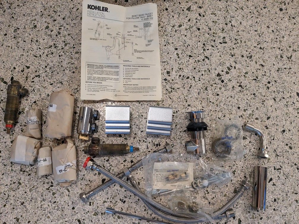 Vintage Kohler Pillows Bidet Faucet with Stacked Handles