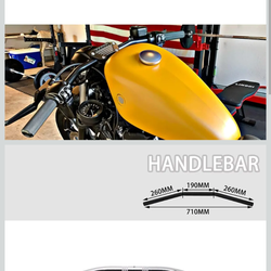 Motorcycle drag handlebars 25 mm 1-in universal for bobber Cafe racer Sportster Cruiser XL  custom Chopper Softail diner treat Bob black