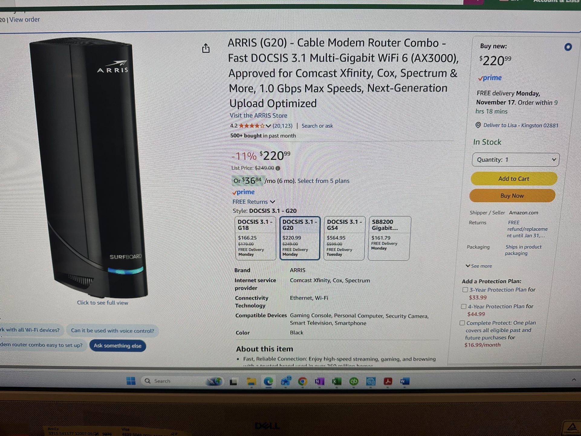 Cable modem Router Combo