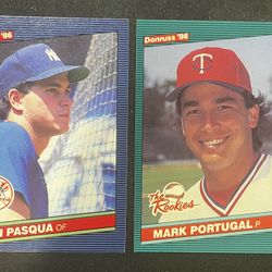 1986 Donruss Rookie Lot – Dan Pasqua & Mark Portugal – 2 Card Set