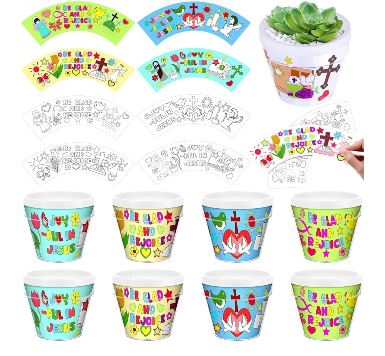 24 Set Bible Verse Flower Pot Craft For Kids
