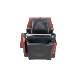 3 Pouch Pro Fastener Bag - Tan and Black Leather