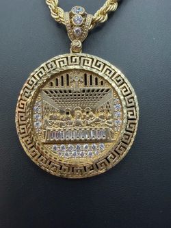 10Gold Rope Chain + Pendant Set