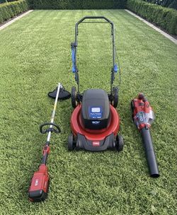 Toro 60V Lawn Mower + Weed Eater (String Trimmer) and Leaf Blower– Includes a Battery & Charger