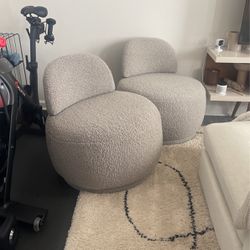 (2) Boucle Accent Chairs 