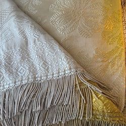 Faded Yellow Tapestry w/ Fringe