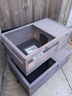 Like-New 2-Rabbit Cages With Nest Boxes