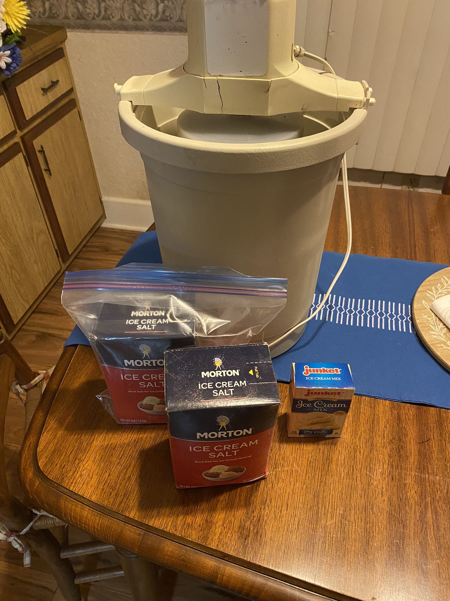 Vintage Rival ice cream maker And Supplies