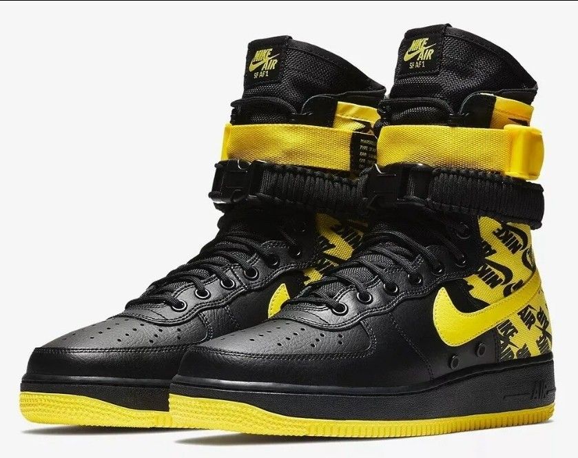 Nike Sf Air Force Black and Yellow Size 12