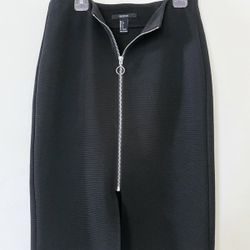 Zip up black pencil skirt