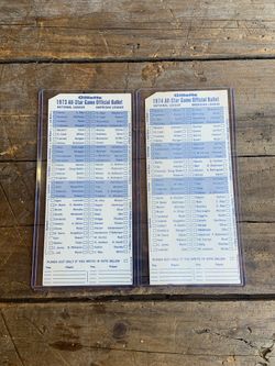 1973 & 1974 Official Baseball All -Star Ballots unmarked