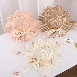 Girl Floral Bow Knot Hat