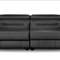 Monaco Reclining Loveseat Black Leather By Zuri
