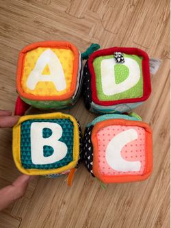 Set of 4 colorful soft blocks for babies