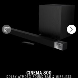 Klipsch Cinema 800 7.1 Sound Bar With 10 Inch Bluetooth Subwoofer 800 Watts Of Power Mega Bass