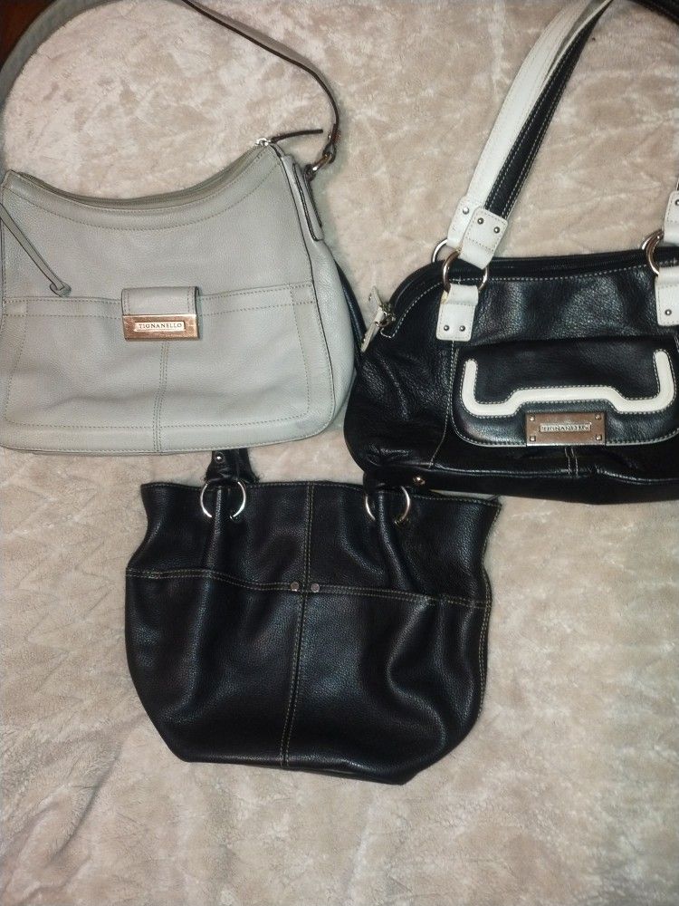 3 Tignanello Leather Bags.