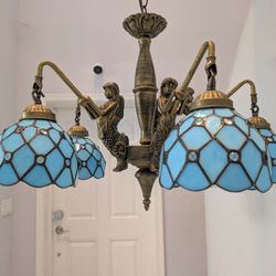 Mermaid Stained Glass Tiffany Style Chandelier 