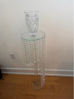 Elegant Crystal Beaded Pedestal Display Stand – Wedding / Event / Glam Home Déco