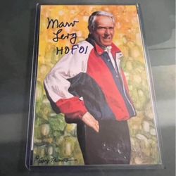 Marv Levy Autographed Buffalo Bills Goal Line Art Postcard Signed By Marv Levy 