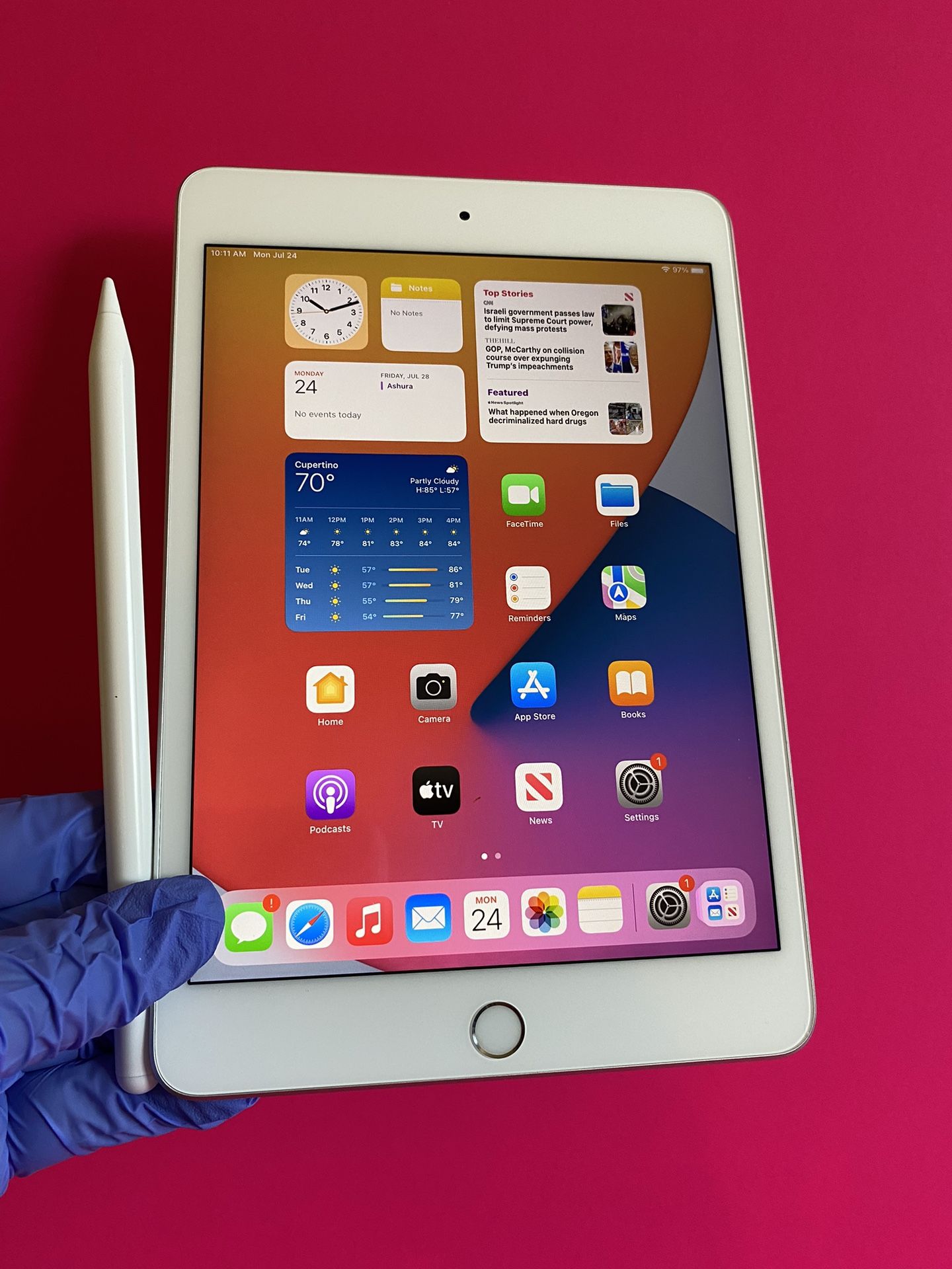 Apple iPad mini 5 (5th Generation/7.9” retina/ latest IOS 17 /2019 Model ) 64GB with stylus pen, case & Accessories (256GB $399)