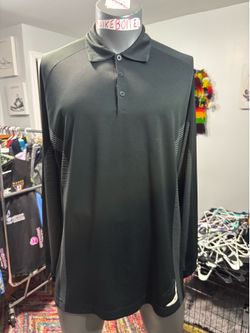 nike golf tour performance men’s black long sleeve polo shirt size xl Vintage