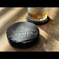 Custom Engraved Slate Coaster (Set 2 or Set 4) Perfect Gift