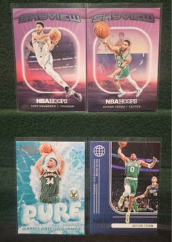 (4) 2024-25 NBA Hoops  Chet Holmgren, Giannis, Jayson Tatum 