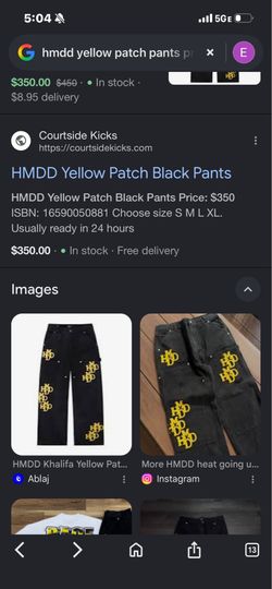 HMDD Yellow Patch Black Pants