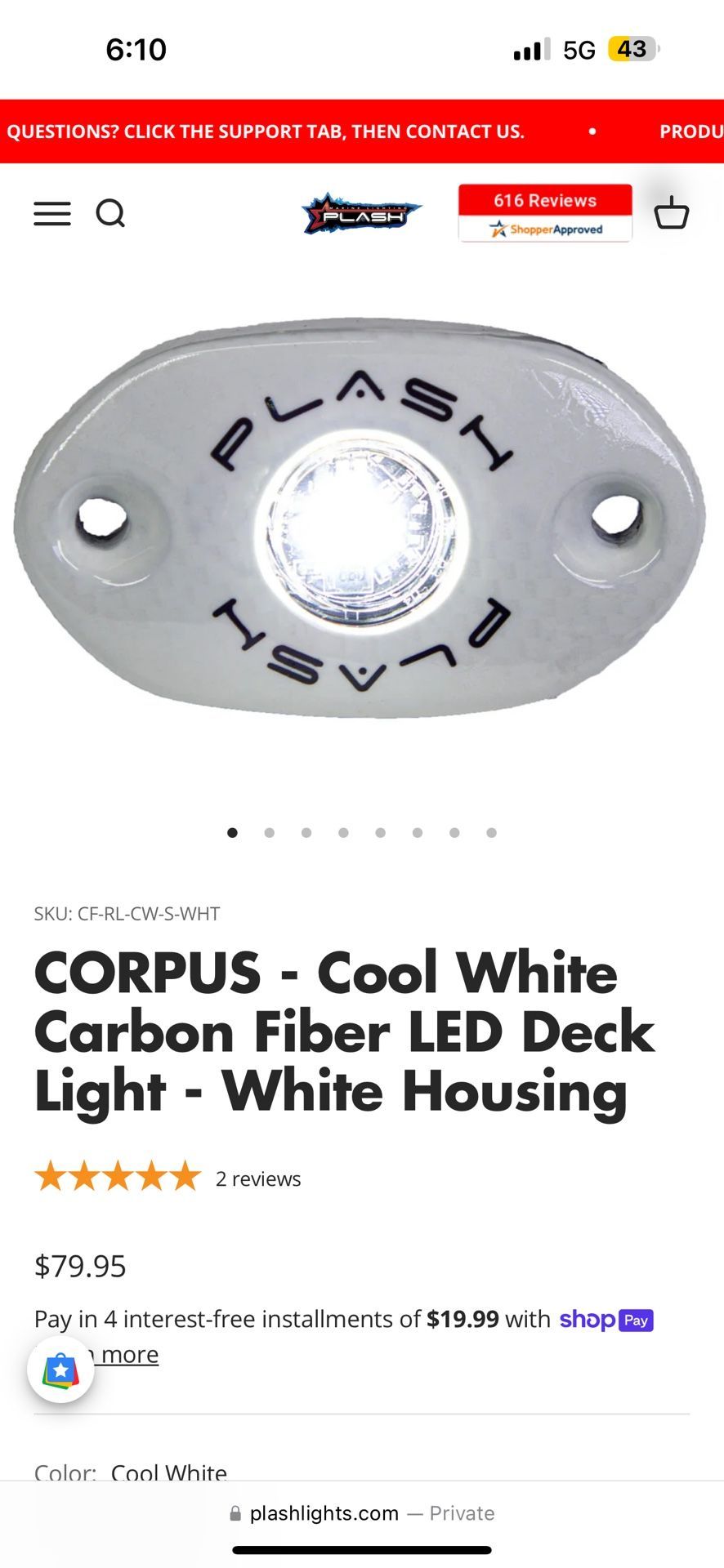 Plash Surface Mounted Boat Deck Light Performance Lighting