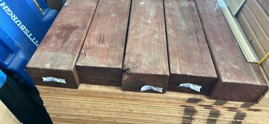 Pressure-Treated Timber HF Brown Stain (Common: 4 in. x 6 in. x 8 ft. Total of 5-Pieces $25.00 Each.