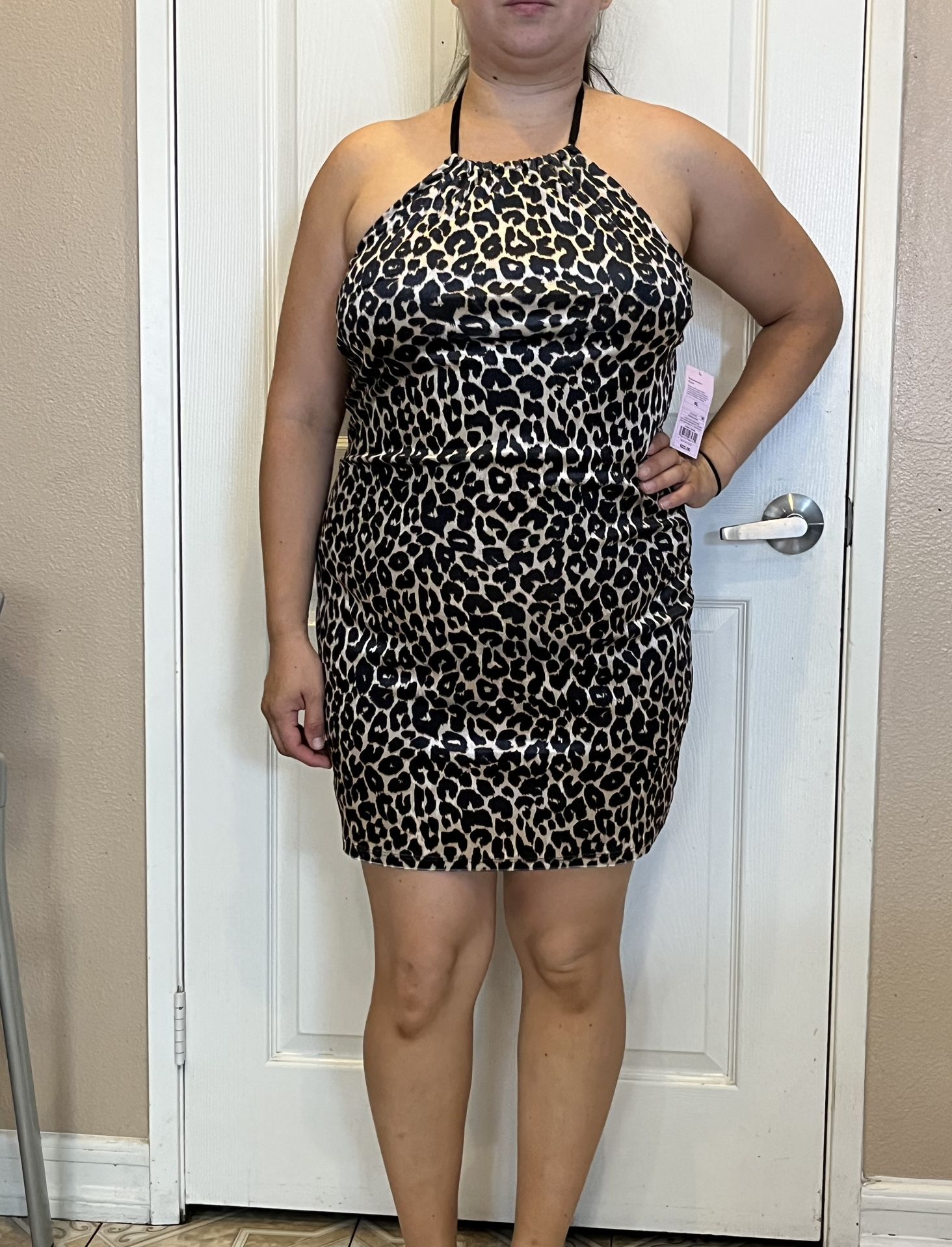 Velour Animal Print Dress