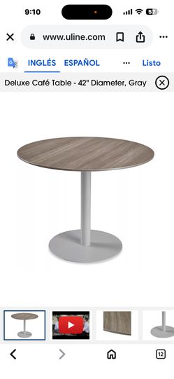 Deluxe Café Table - 36" Diameter, Gray/Brown
