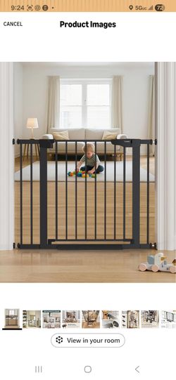 Baby Gate for Stairs Auto Close Black Walk Through Dog Pet Safety Gate