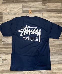 Stussy Honolulu Chapter Tee T-Shirt Navy Blue 2026 May Limited Edition Medium NWT