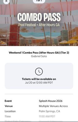 Splash house WKND 1 combo