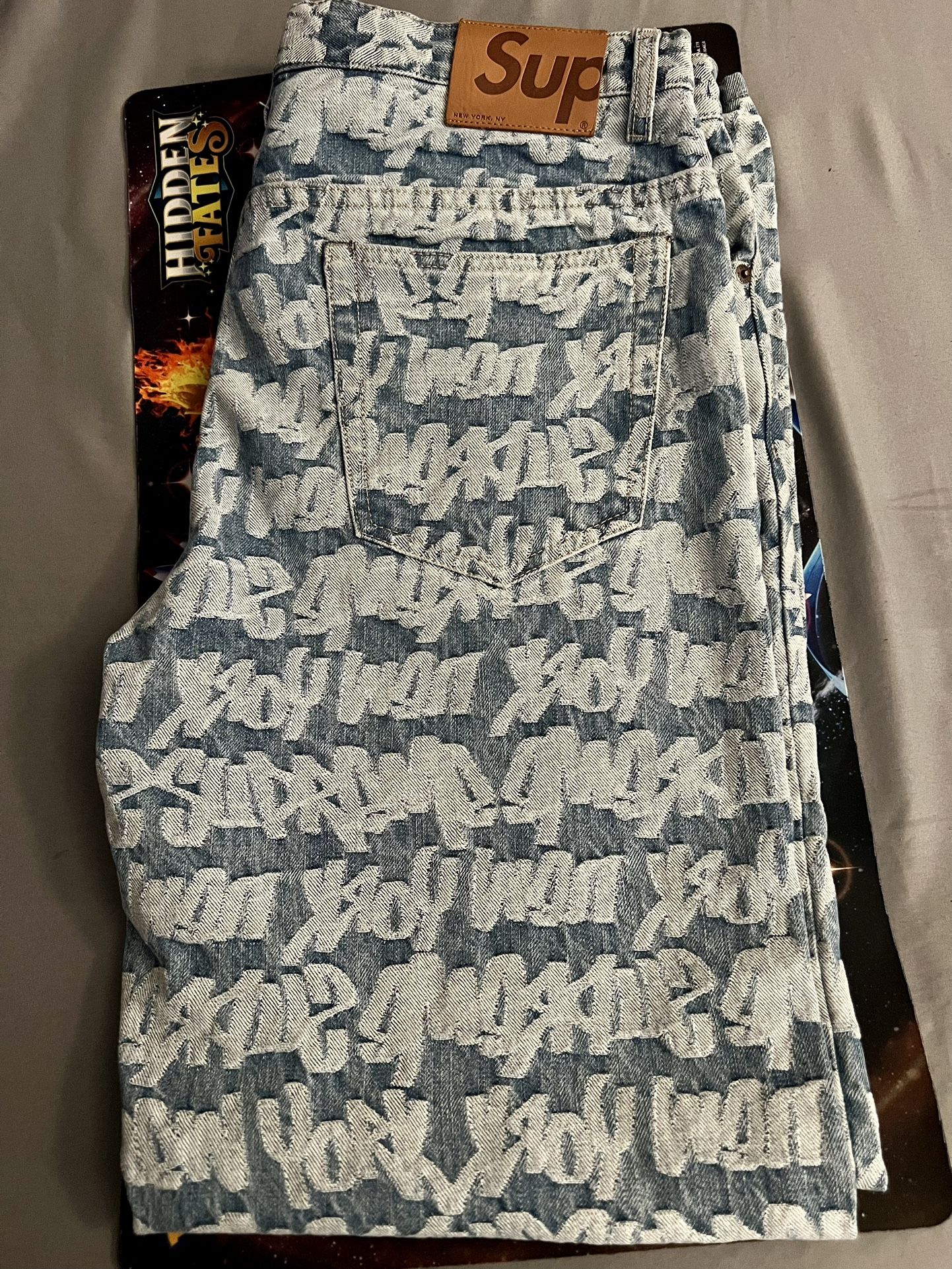 supreme fat tip jacquard regular jean size 34 for Sale in