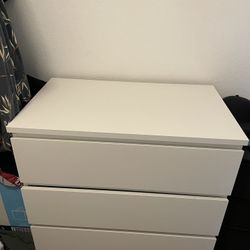 3 Drawer White Dresser